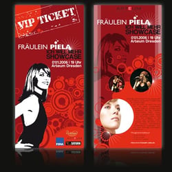 Fräulein Piela -- Gestaltung der VIP-Tickets für Medienevent