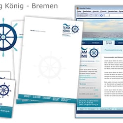 Team König – Logo, Visitenkarten, Briefbogen, Webseite