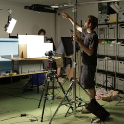 Der Studio- und Lichtaufbau