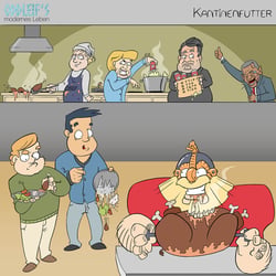 Cartoon/Karikatur: Oddleif – Kantinenfraß