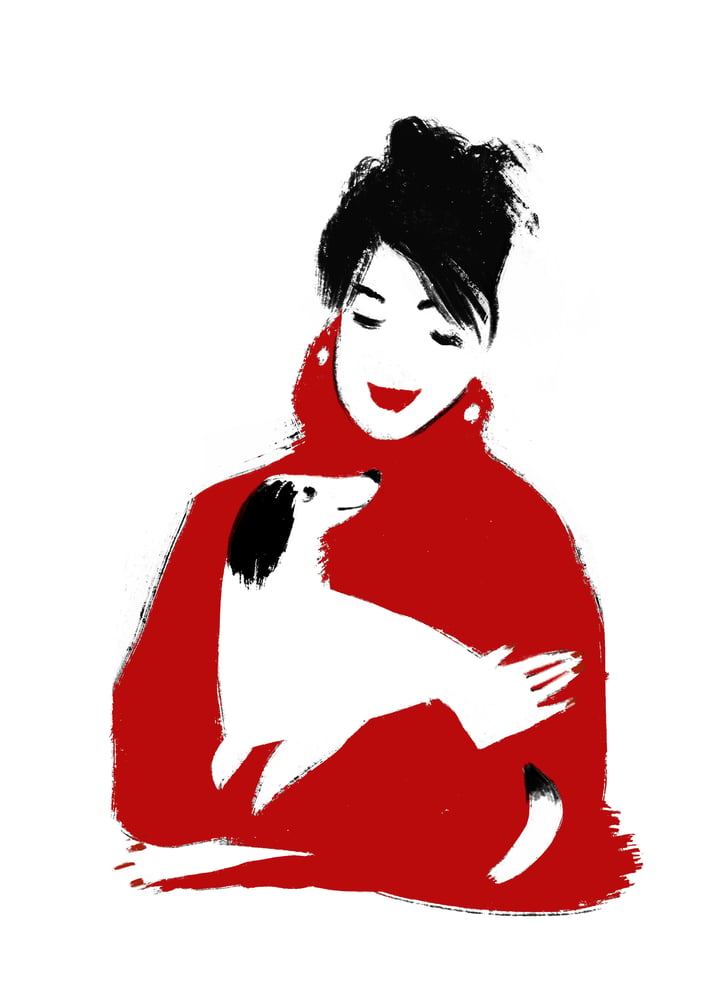 Lady and dog