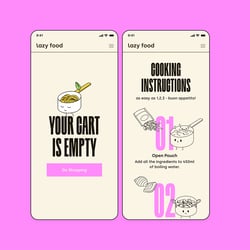 Lazy Food Branding Illustrations