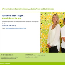 Kontaktseite von www.anwaeltinnen-arbeitsrecht.de