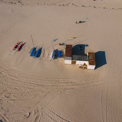 Luftbild am Strand Rostock Warnemünde – Höhe ca. 100m