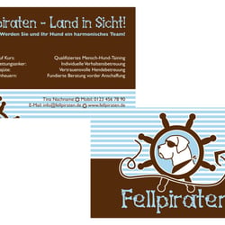 Visitenkartenentwurf für die Hundeschule Fellpiraten