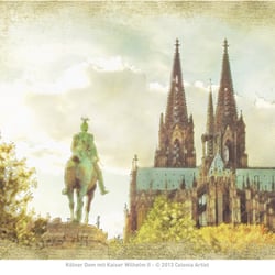 Kölner Dom mit Kaiser Wilhelm II