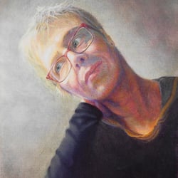 Selbstportrait 2015, 40 × 50cm, Eitempera auf Leinwand
