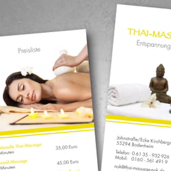 Zeitgemäßes Design mit fernöstlichen Flair (Flyer & Visitenkarte)