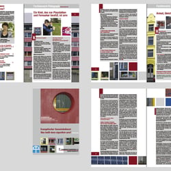Layout / Gestaltung / Fotografie der Gestaltungselemente „Fenster“ für einen Jahresbericht des EGD