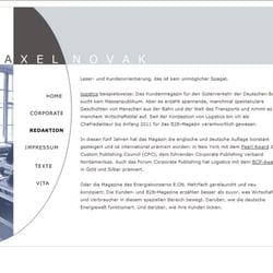 Website des Journalisten und Experten für Kundenkommunikation Axel Novak