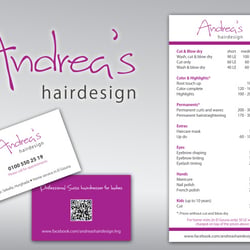 Logo, Visitenkarten und Preisliste für eine Haarstylistin