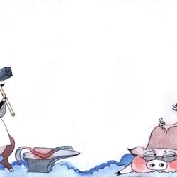 Gelschreiber und Aquarell