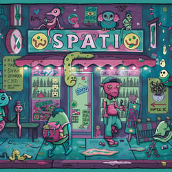 Spät Poster / Wimmelbild