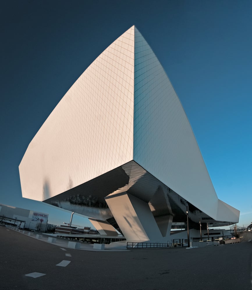 Architektur – Panorama Porsche-Museum von Aussen