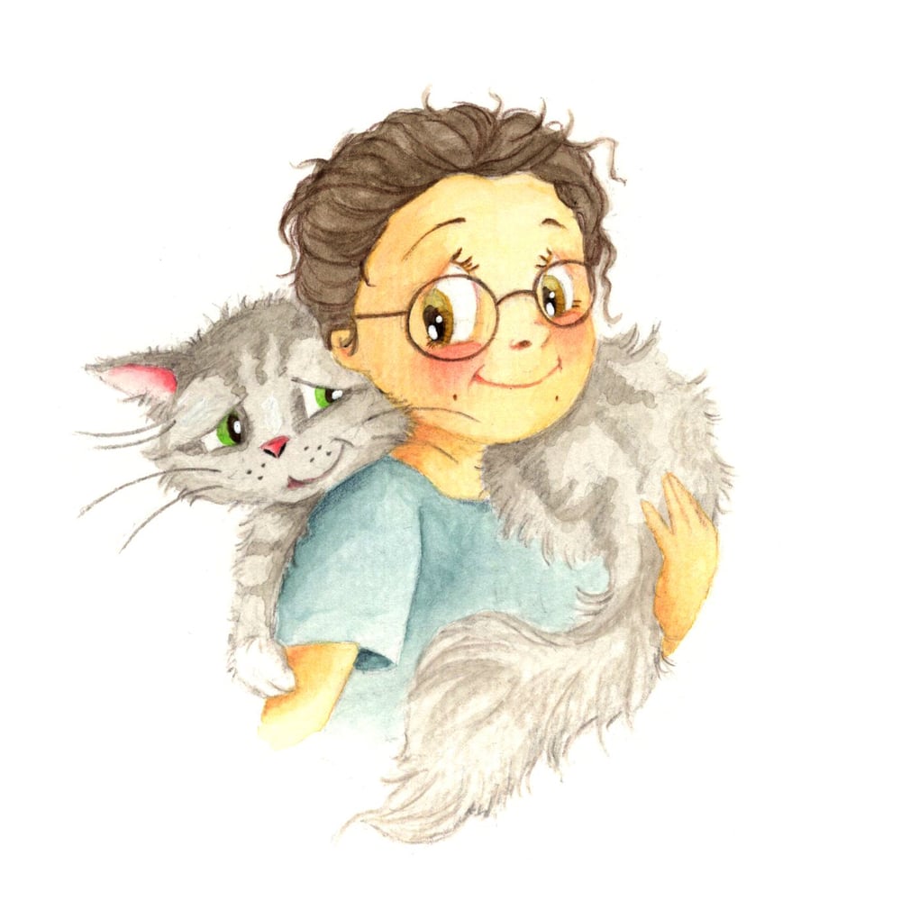 Mädchen mit Katze