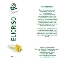 Olio di oliva con elicriso, Etikett 100 ml