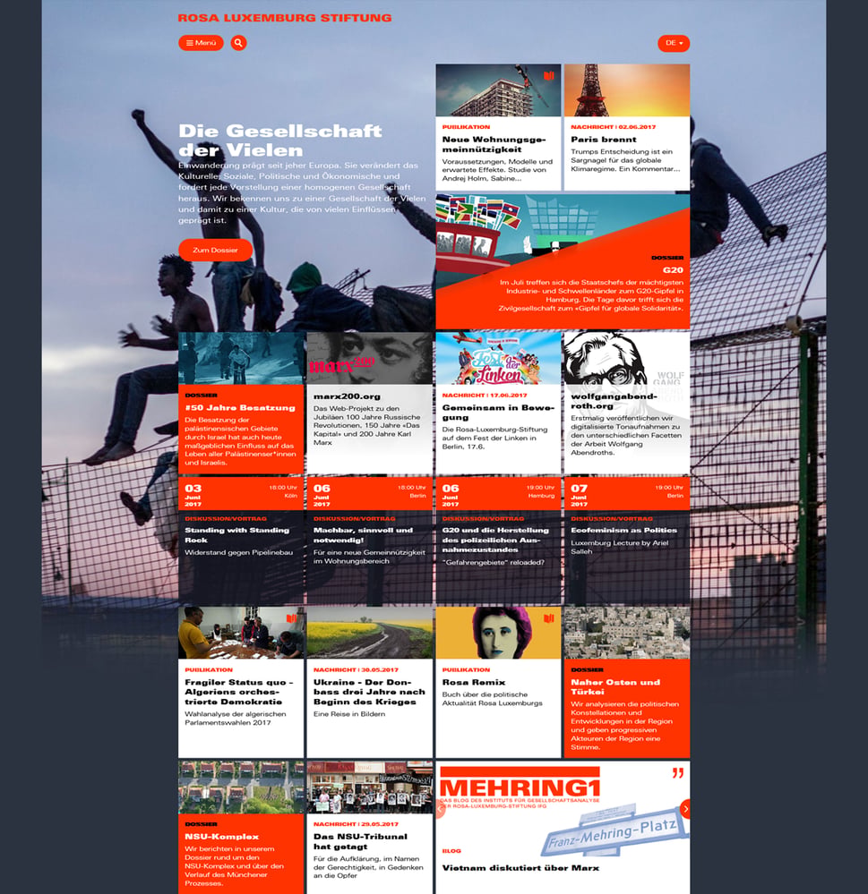 Startseite mit Top-Thema + Bild