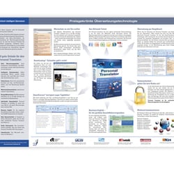 Der Produktflyer. Format DIN A4, 4 Seiten. Seiten 2 und 3.