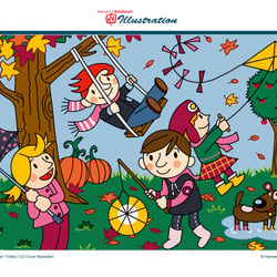 13 = Kinderlieder Herbst / Tchibo / CD Cover Illustration
