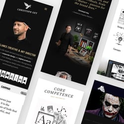 Mobile View Website of a Freelance Creative Director from Germany