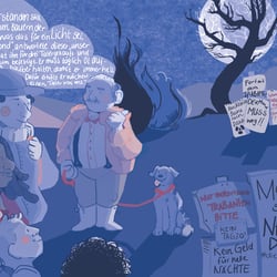 Wanderer treffen auf Bauern