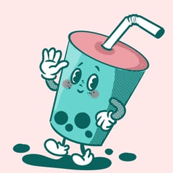 Retro Bubble Tea – Digitale Illustration