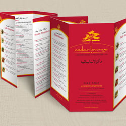 8-seitiger Flyer, Altarfalz für CedarLounge Catering