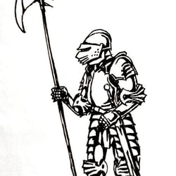 Ritter mit Hellebarde