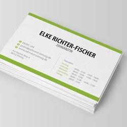 Visitenkartengestaltung für Zahnärztin Frau Elke Richter-Fischer