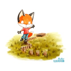 Fips Fuchs auf dem Spielplatz
