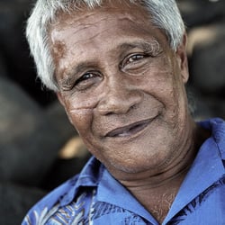 Matai (Stammes-Häuptling) in West-Samoa