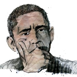 Illustration für Kleinert Illustratoren, München: Barack Obama.