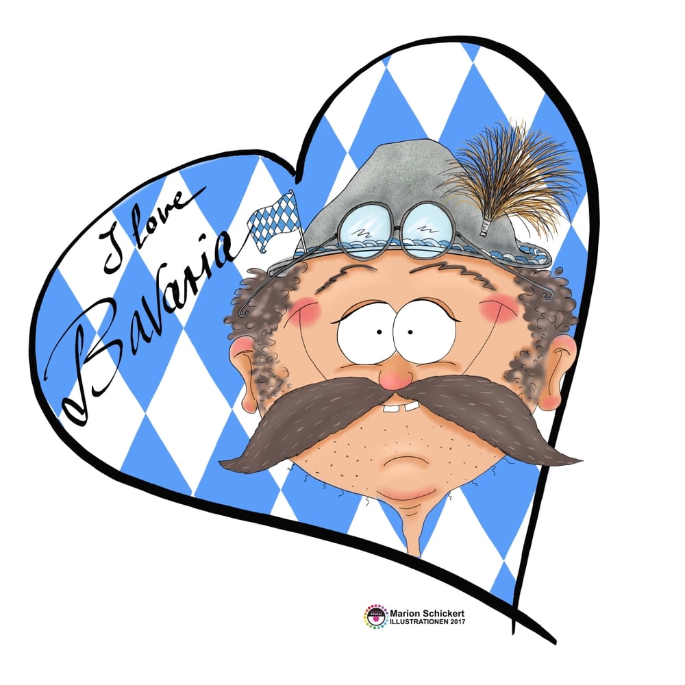 Cartooning Bayern Mann, Produktillustration