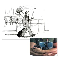 Storyboard-Scribble für eine Animation