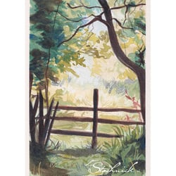 Hinter dem Weidenzaun 15 × 21 cm
