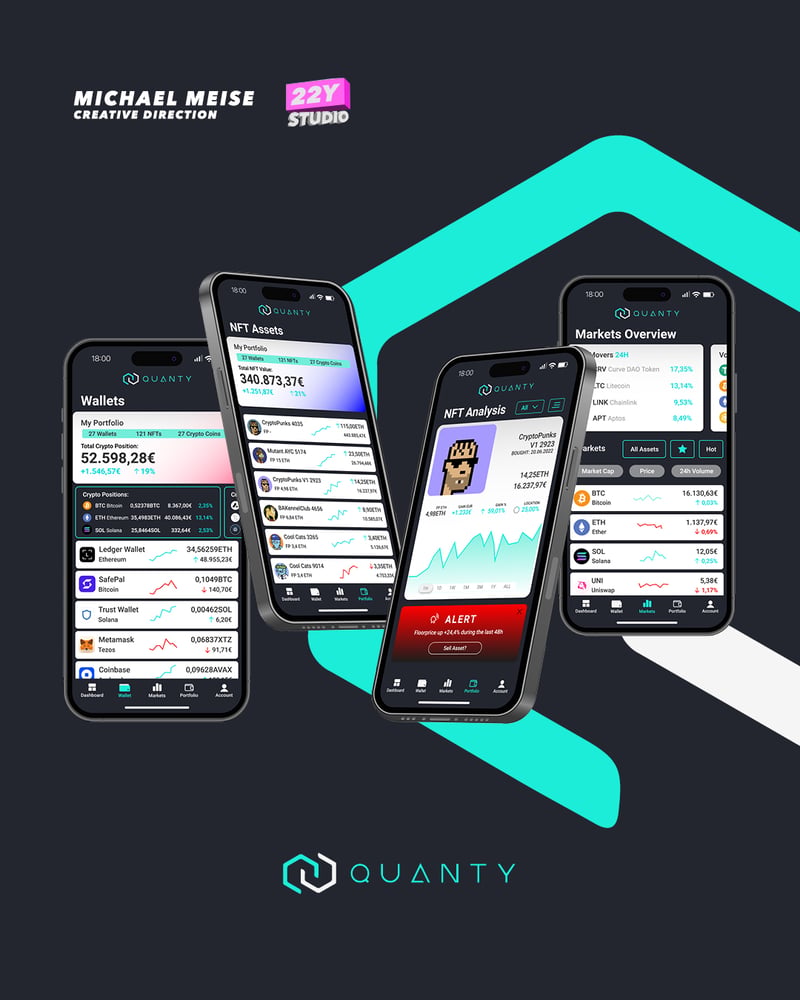 UI/UX App Design der Quanty App