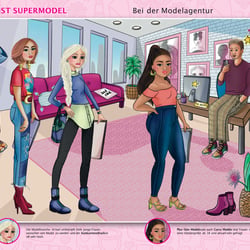 Lern- und Stickerheft „Du Bist Supermodel“ Szene bei der Agentur, für Norma
