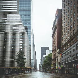 Leere Straßen in Manhattan