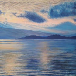 Schottland Abenddämmerung Acrylmalerei