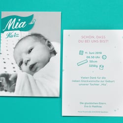 Layout und Illustration für eine Geburtskarte