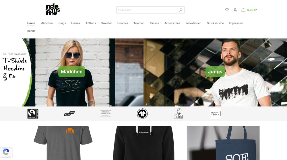 Onlineshop indiesemsinne.de