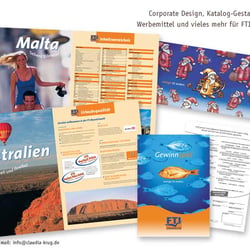 Corporate Design FTI Touristik – Kataloggestaltung, Anzeigen, „Infox“, Plakate, etc.