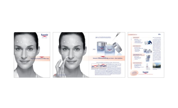Eucerin / Draftfcb. Gestaltung von Anzeigen und Design zu verschiedenen Subranges.