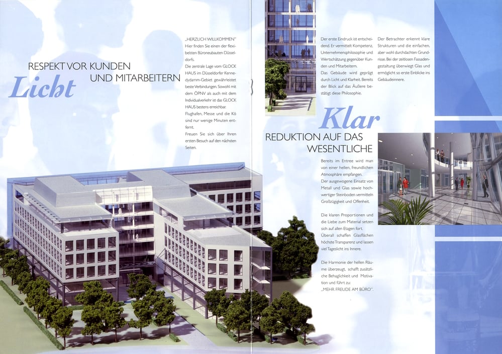 Immobilien-Broschüre, Bürogebäude, Düsseldorf
