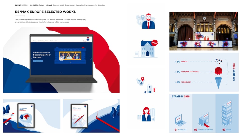 RE/MAX Europe: Eventkommunikation, Webdesign und Illustration