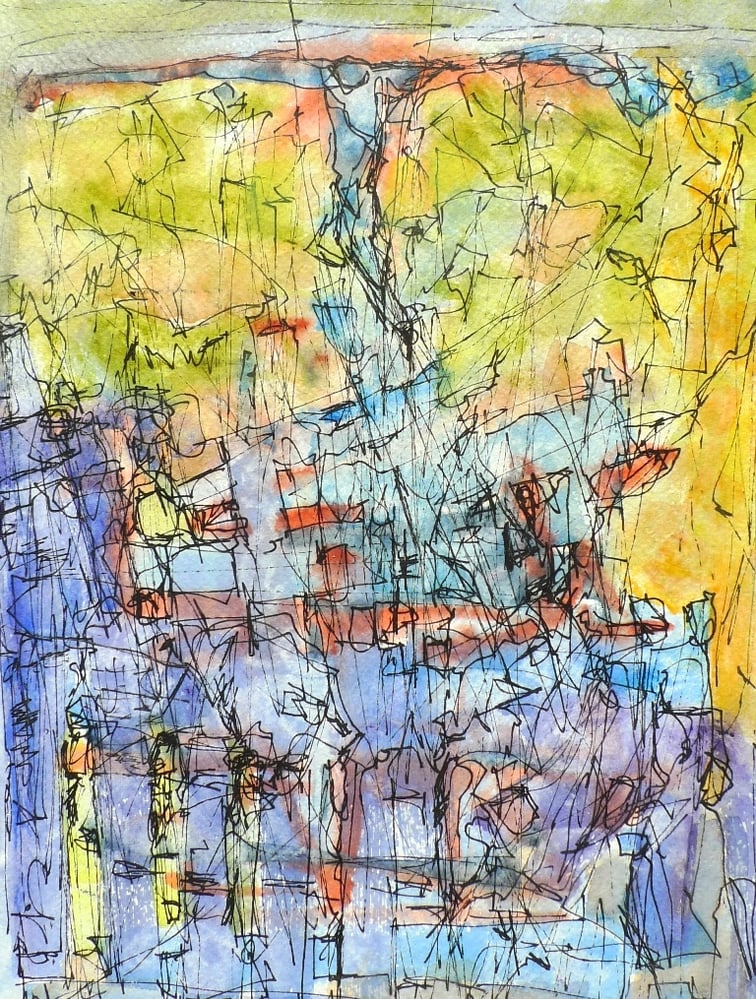 Goldin Jevgenij, Cruzifix, 20×16, Aquarell auf Papier, 2013