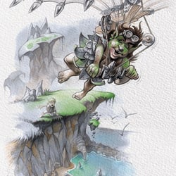 Innenseiten-Illustration „Halmar fliegt“