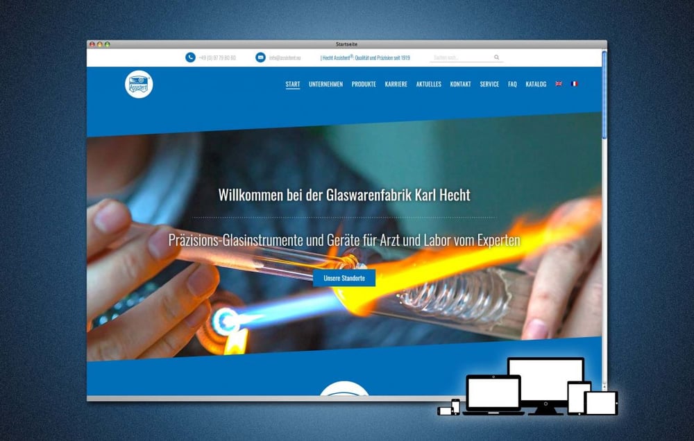 Website für die Glaswarenfabrik Karl Hecht GmbH & Co KG