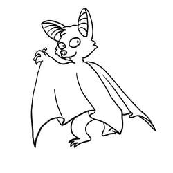 Illustration eines Klassenmaskottchens Fledermaus