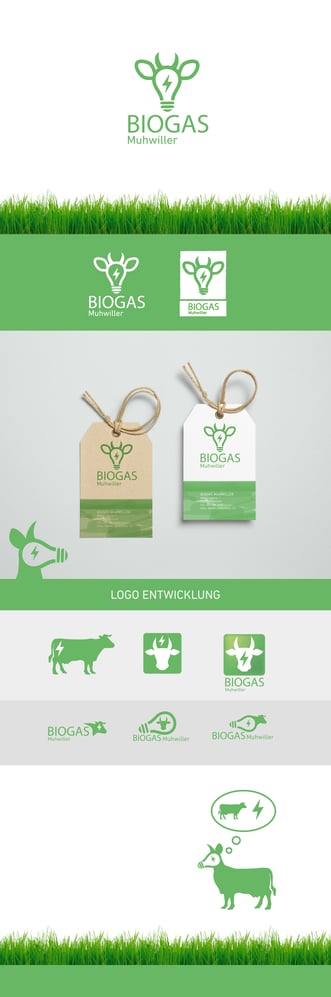 Biogas Logo mit der Energie Kuh